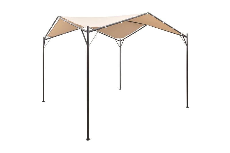 Lysthus Pavillon Telt Med Baldakin 3 X 3 M Stål Beige - Beige - Havemøbler - Solafskærmning - Havepavilloner - Komplet pavillon