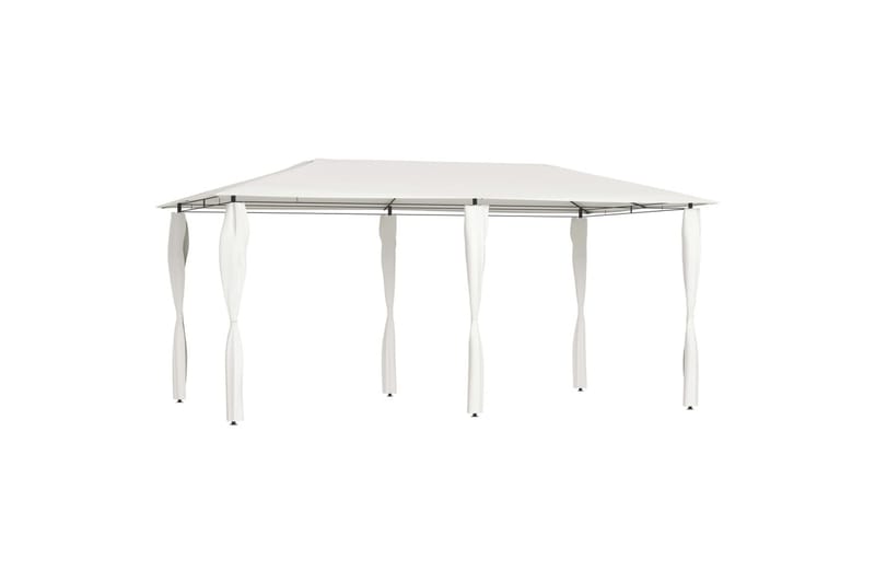 med stolpeovertræk 3x6x2,6 m 160 g/m² - Creme - Havemøbler - Solafskærmning - Havepavilloner - Komplet pavillon