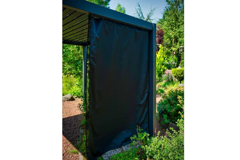 Mirador Paviljong 3x3x2,5 m med gardiner Mörkgrå Dark grey - Havemøbler - Solafskærmning - Havepavilloner - Komplet pavillon