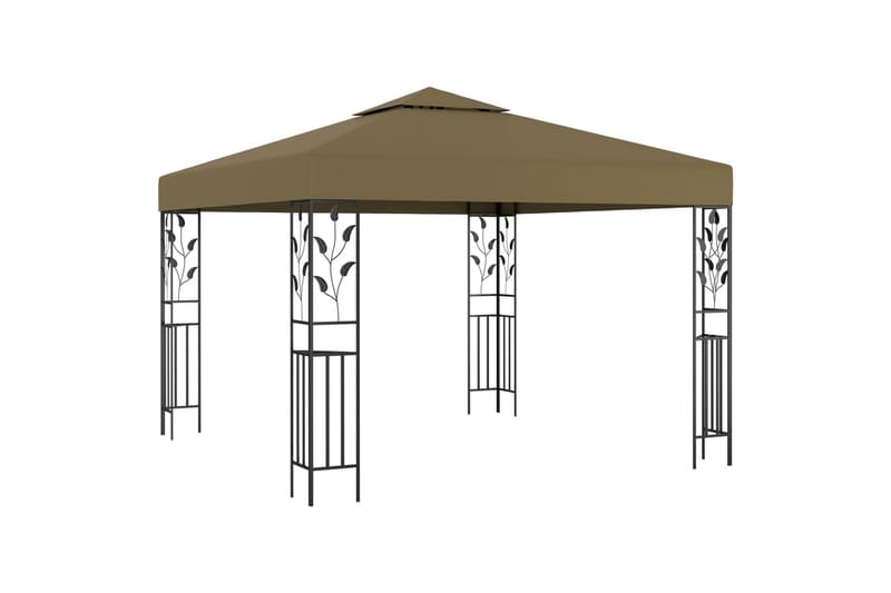 Pavillon 3x3 m 180 g/m² gråbrun - Gråbrun - Havemøbler - Solafskærmning - Havepavilloner - Komplet pavillon