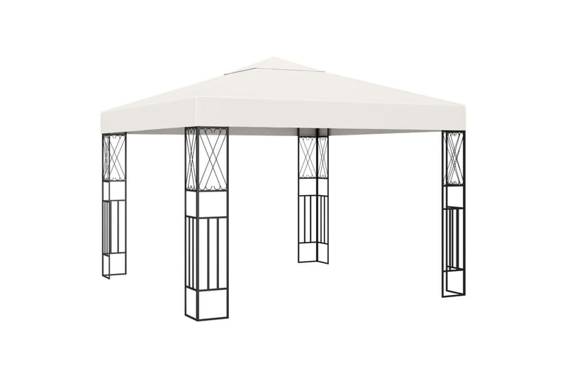 Pavillon 3x3 M Stof Cremefarvet - Creme - Havemøbler - Solafskærmning - Havepavilloner - Komplet pavillon