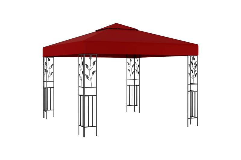 Pavillon 3x3 m Vinrød - Rød - Havemøbler - Solafskærmning - Havepavilloner - Komplet pavillon