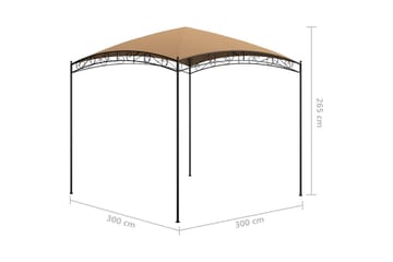 pavillon 3x3x2,65 cm 180 g/m² gråbrun - Gråbrun - Havemøbler - Solafskærmning - Havepavilloner - Komplet pavillon