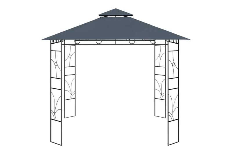 pavillon 3x3x2,7 m 160 g/m² antracitgrå - Antracit - Komplet pavillon