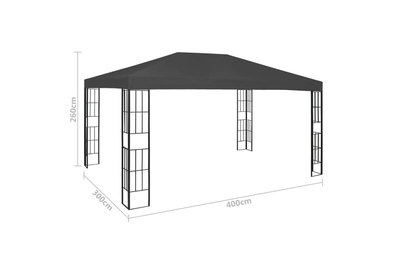 Pavillon 3x4 M Antracitgrå - Grå - Havemøbler - Solafskærmning - Havepavilloner - Komplet pavillon