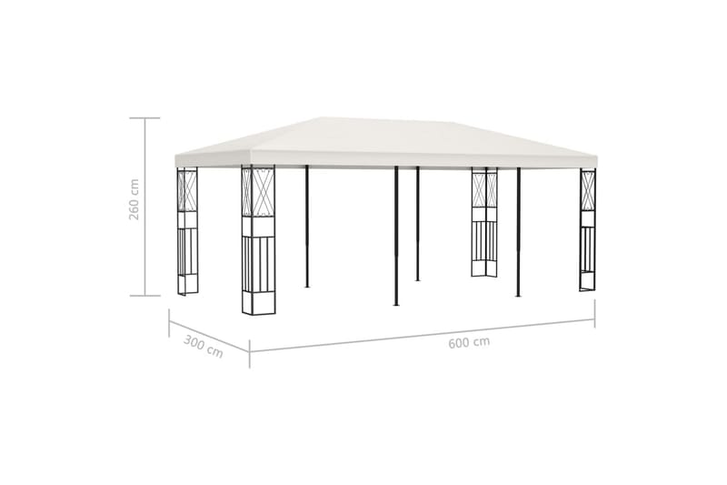 Pavillon 3X6 M Stof Cremefarvet - Havemøbler - Solafskærmning - Havepavilloner - Komplet pavillon