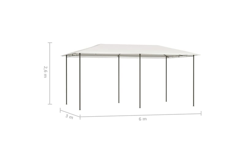 pavillon 3x6x2,6 cm 160 g/m² cremefarvet - Creme - Havemøbler - Solafskærmning - Havepavilloner - Komplet pavillon