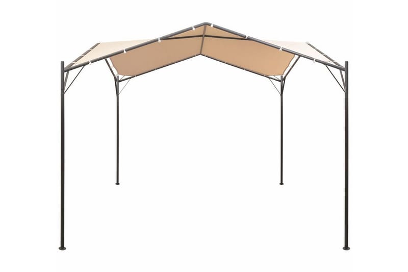 Pavillon 4 X 4 M Stål Beige - Beige - Havemøbler - Solafskærmning - Havepavilloner - Komplet pavillon