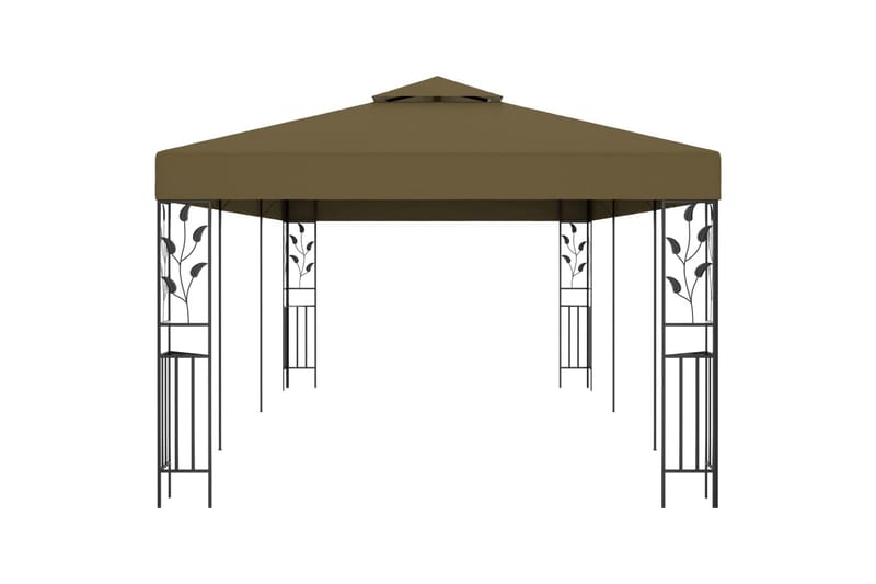 Pavillon 6x3 m 180 g/m² gråbrun - Gråbrun - Havemøbler - Solafskærmning - Havepavilloner - Komplet pavillon