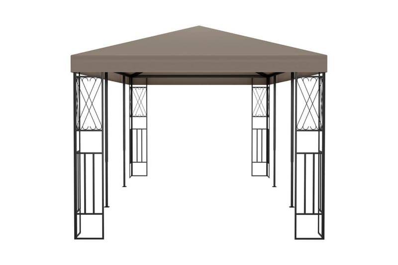 pavillon 6x3 m stof gråbrun - Gråbrun - Havemøbler - Solafskærmning - Havepavilloner - Komplet pavillon