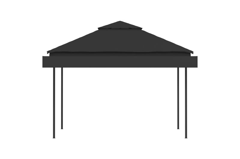 Pavillon m. 2 Udvidelige Tage 3X3X2,75 M 180 G/M² Antracitgr - Havemøbler - Solafskærmning - Havepavilloner - Komplet pavillon