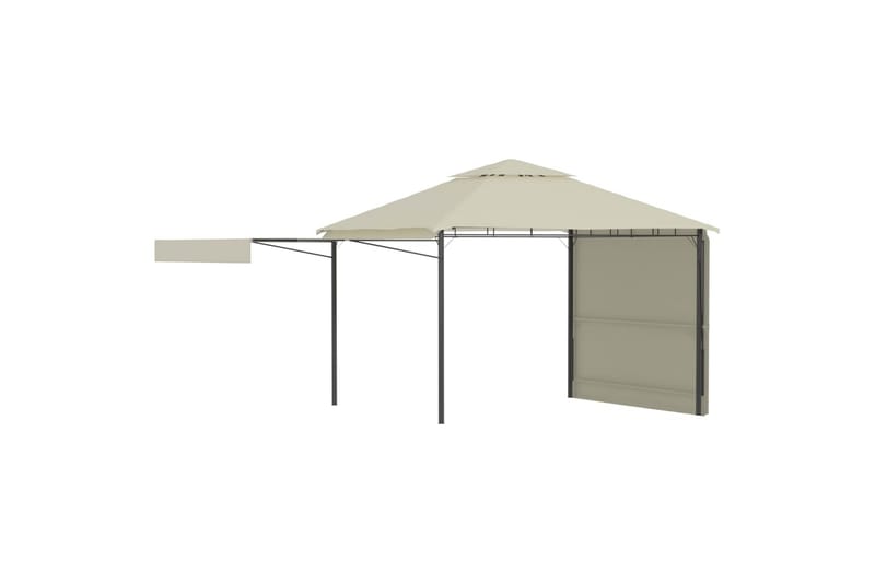 Pavillon m. 2 Udvidelige Tage 3X3X2,75cm 180 G/M² Cremefarve - Komplet pavillon