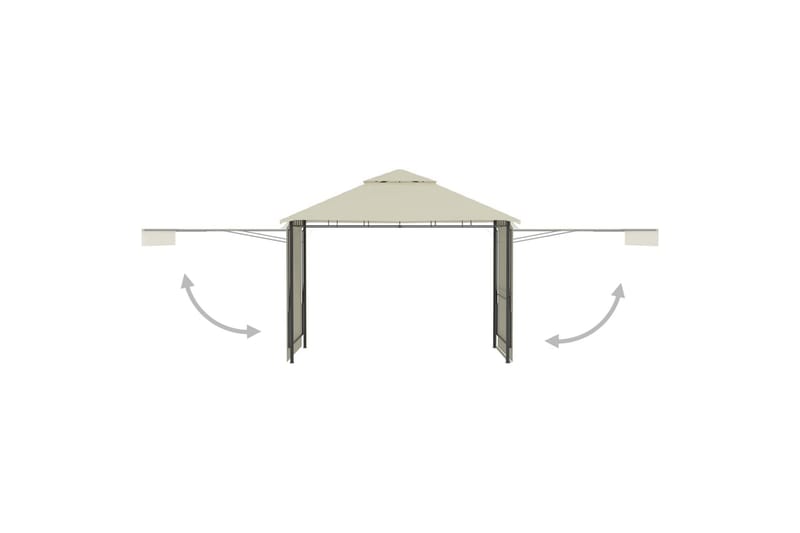 Pavillon m. 2 Udvidelige Tage 3X3X2,75cm 180 G/M² Cremefarve - Havemøbler - Solafskærmning - Havepavilloner - Komplet pavillon