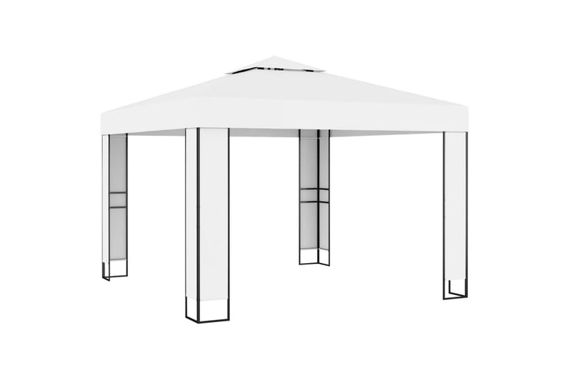 Pavillon Med Dobbelttag 3x3 m Cremefarvet - Creme - Komplet pavillon