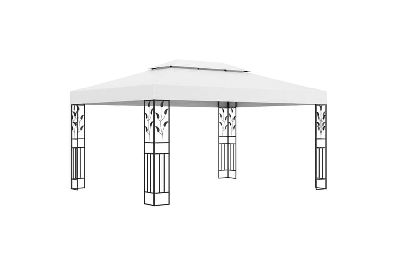 Pavillon Med Dobbelttag 3x4 m Hvid - Hvid - Komplet pavillon