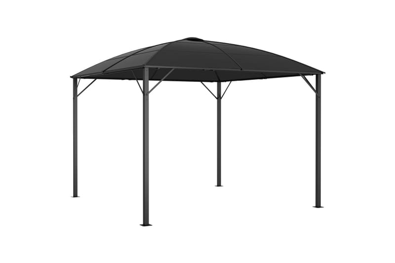 Pavillon med Gardiner 300x300x265 cm Antracitgrå - Grå - Havemøbler - Solafskærmning - Havepavilloner - Komplet pavillon