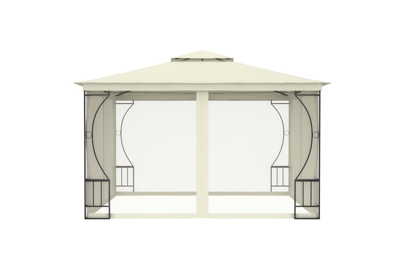 Pavillon med Gardiner 300x300x265 cm Cremefarvet - Creme - Komplet pavillon