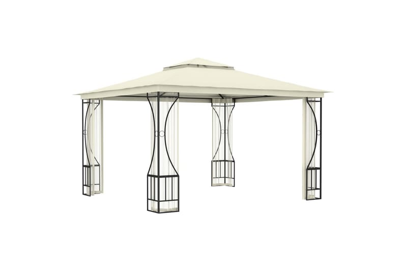 Pavillon med Gardiner 300x300x265 cm Cremefarvet - Creme - Komplet pavillon