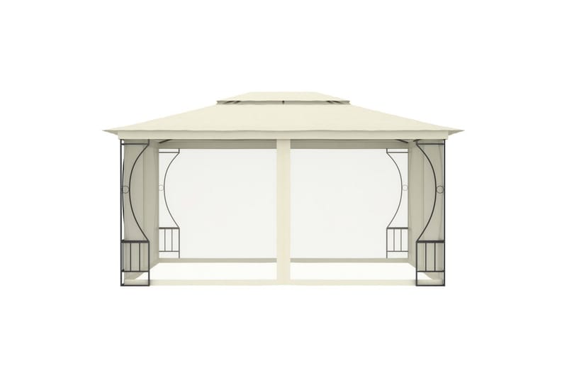 Pavillon med Gardiner 300x400x265 cm Cremefarvet - Creme - Komplet pavillon