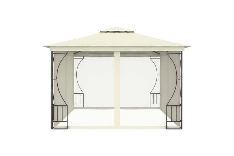 Pavillon med Gardiner 300x400x265 cm Cremefarvet - Creme - Komplet pavillon