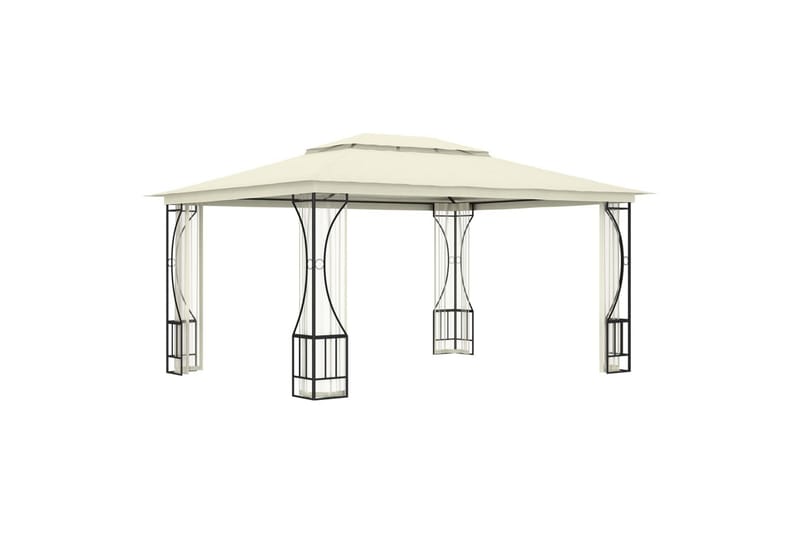 Pavillon med Gardiner 300x400x265 cm Cremefarvet - Creme - Komplet pavillon