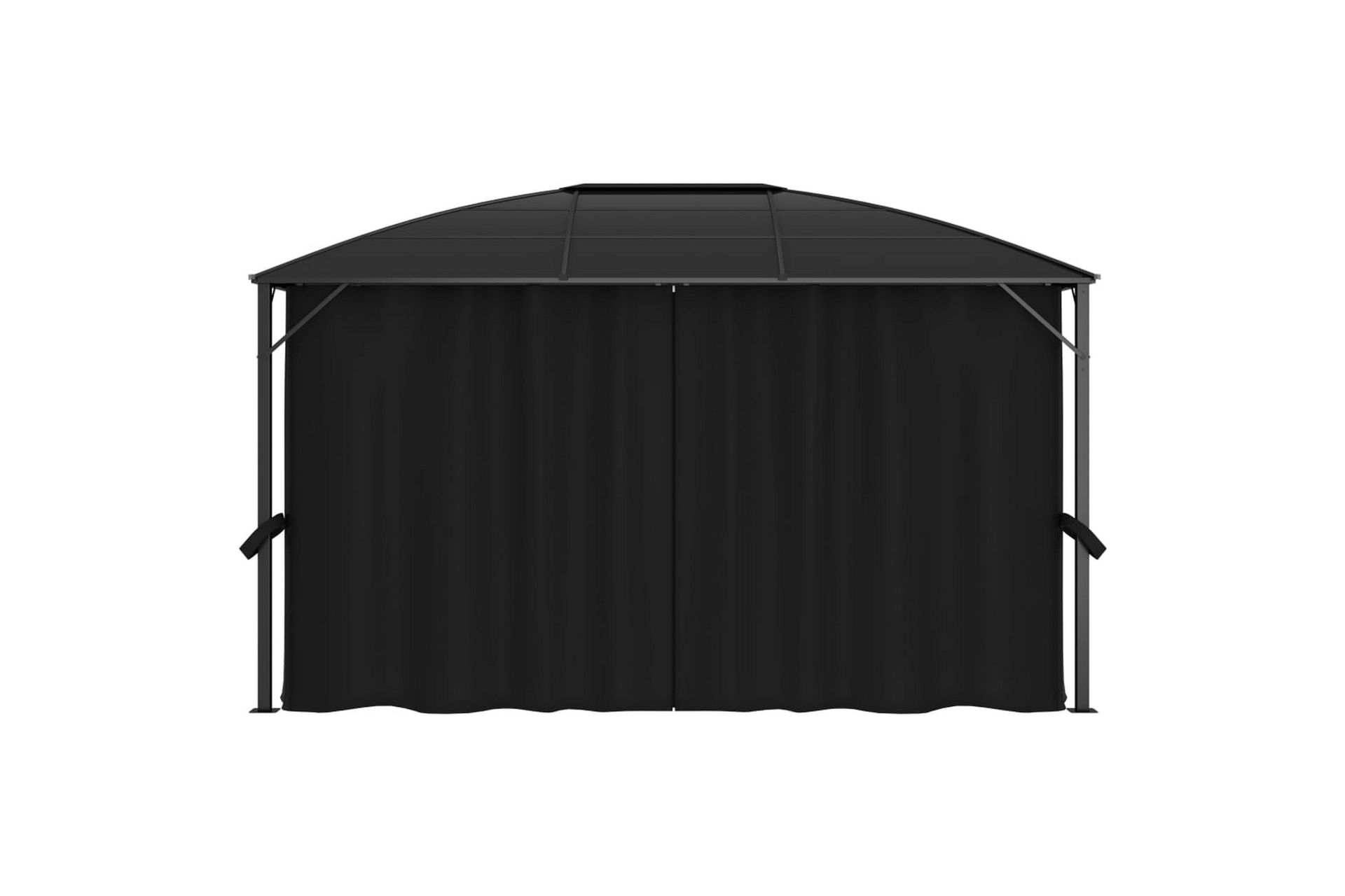 Pavillon med Gardiner 400x300x265 cm Antracitgrå - Grå - Havemøbler - Solafskærmning - Havepavilloner - Komplet pavillon