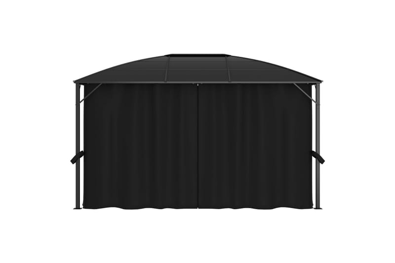 Pavillon med Gardiner 400x300x265 cm Antracitgrå - Grå - Havemøbler - Solafskærmning - Havepavilloner - Komplet pavillon