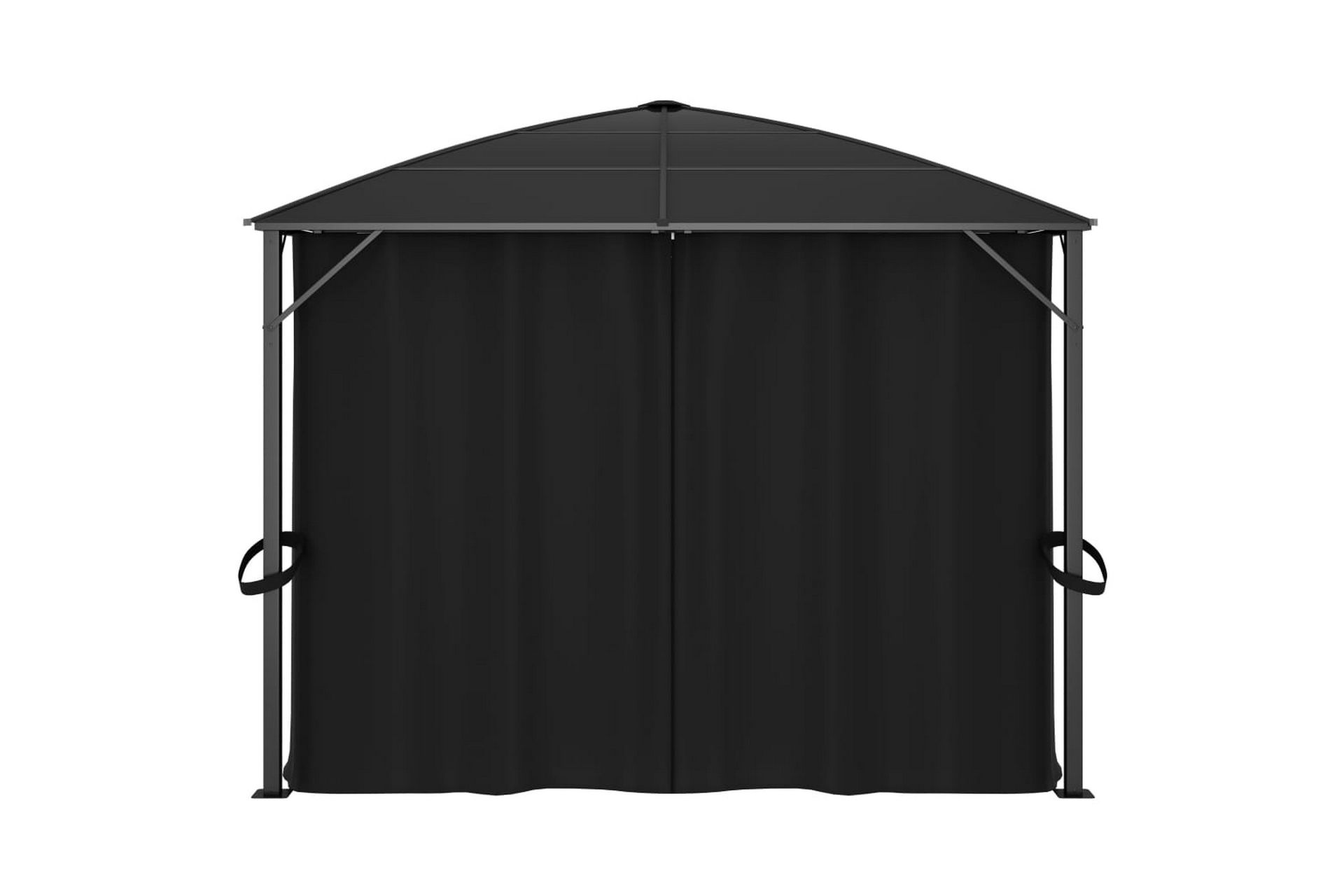 Pavillon med Gardiner 400x300x265 cm Antracitgrå - Grå - Havemøbler - Solafskærmning - Havepavilloner - Komplet pavillon