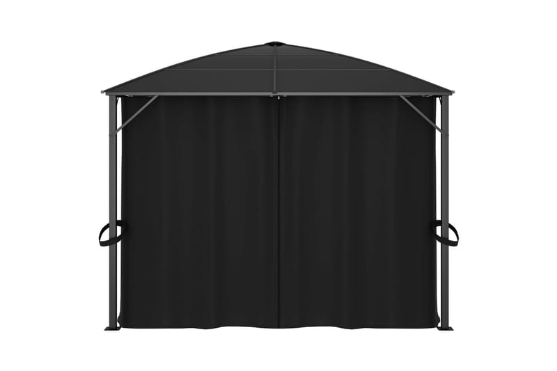 Pavillon med Gardiner 400x300x265 cm Antracitgrå - Grå - Havemøbler - Solafskærmning - Havepavilloner - Komplet pavillon