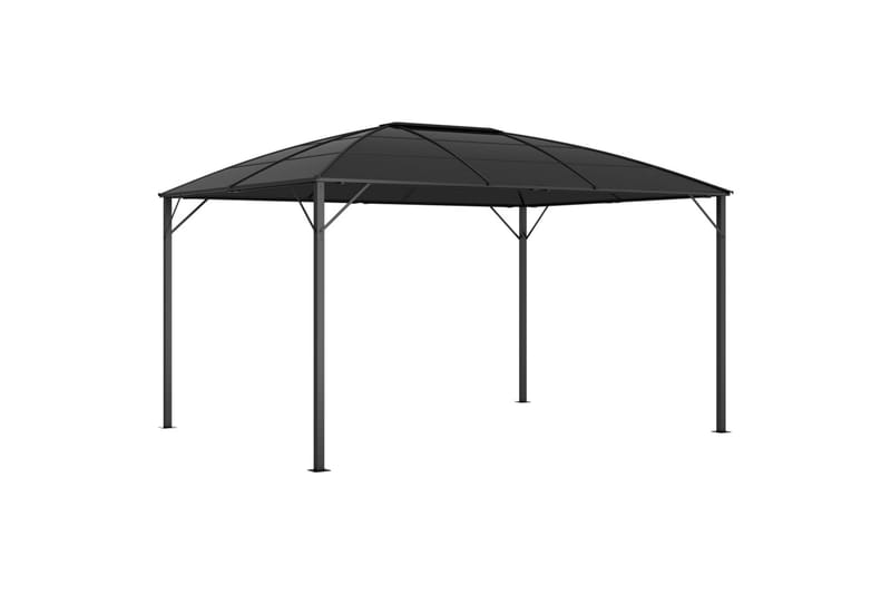 Pavillon med Gardiner 400x300x265 cm Antracitgrå - Grå - Havemøbler - Solafskærmning - Havepavilloner - Komplet pavillon