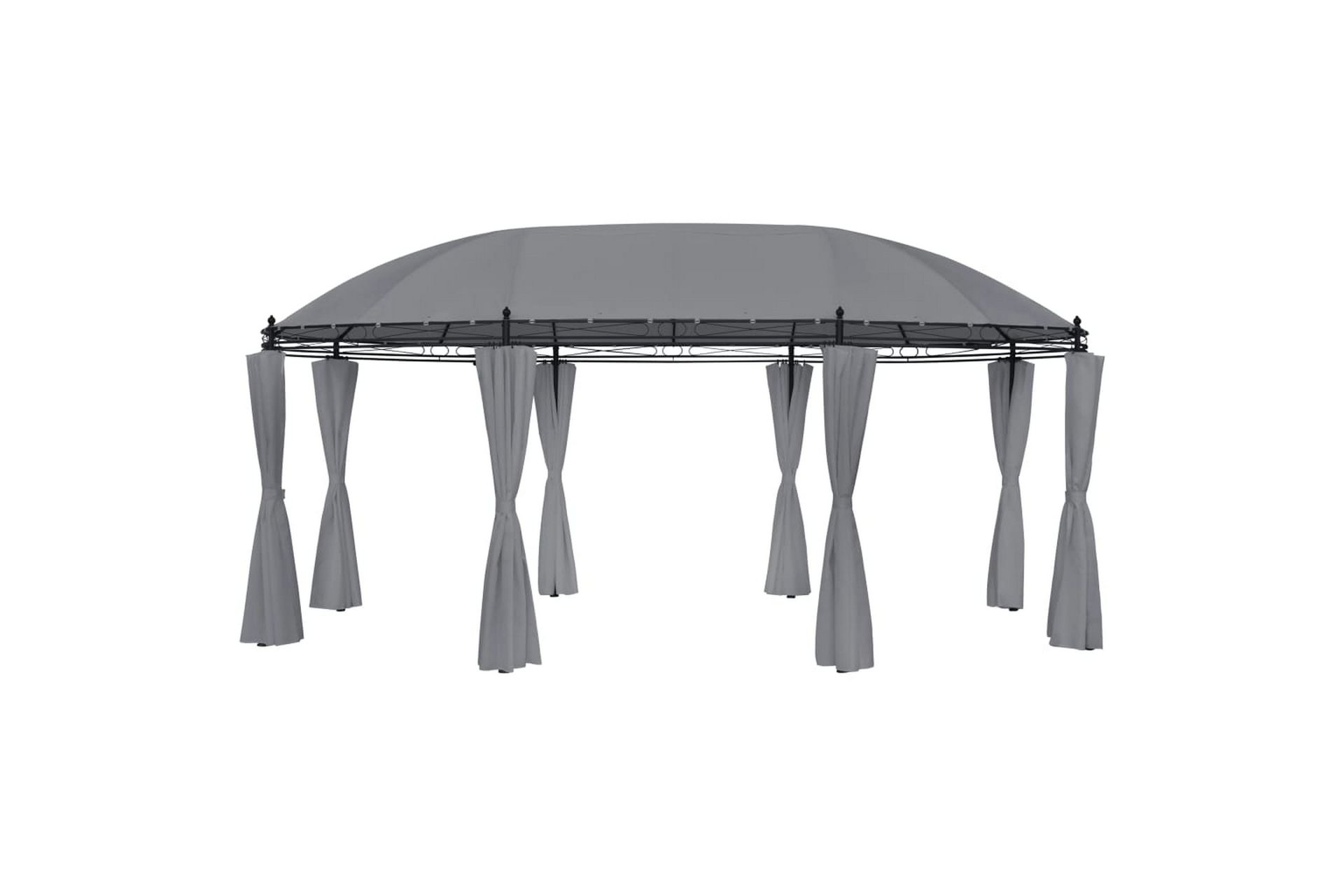Pavillon Med Gardiner 530X350X265 cm Antracitgrå - Havemøbler - Solafskærmning - Havepavilloner - Komplet pavillon