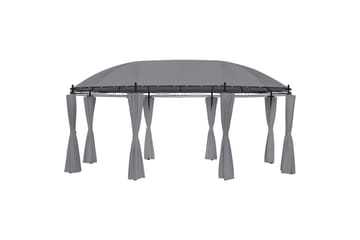 Pavillon Med Gardiner 530X350X265 cm Antracitgrå - Havemøbler - Solafskærmning - Havepavilloner - Komplet pavillon