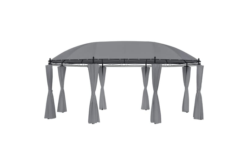 Pavillon Med Gardiner 530X350X265 cm Antracitgrå - Havemøbler - Solafskærmning - Havepavilloner - Komplet pavillon