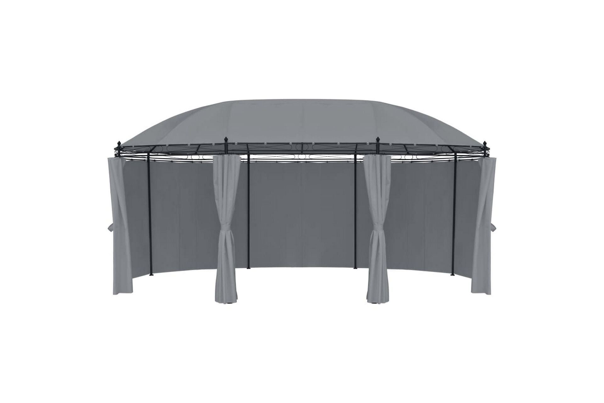 Pavillon Med Gardiner 530X350X265 cm Antracitgrå - Havemøbler - Solafskærmning - Havepavilloner - Komplet pavillon
