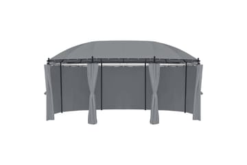 Pavillon Med Gardiner 530X350X265 cm Antracitgrå - Havemøbler - Solafskærmning - Havepavilloner - Komplet pavillon