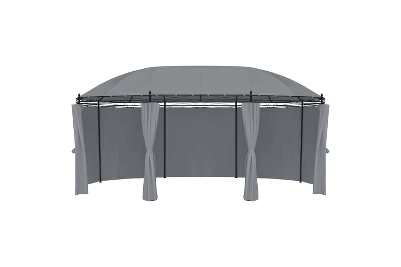 Pavillon Med Gardiner 530X350X265 cm Antracitgrå - Havemøbler - Solafskærmning - Havepavilloner - Komplet pavillon