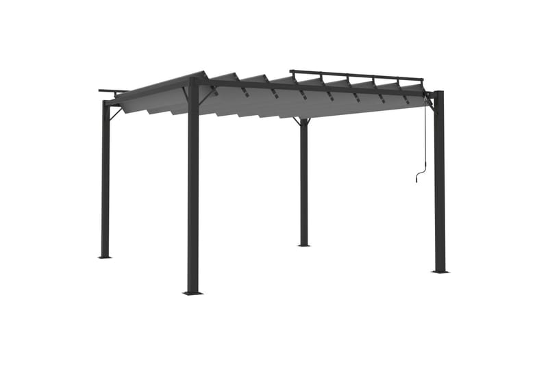 pavillon med lameltag 3x3 m aluminium og stof antracitgrå - Antracit - Havemøbler - Solafskærmning - Havepavilloner - Komplet pavillon