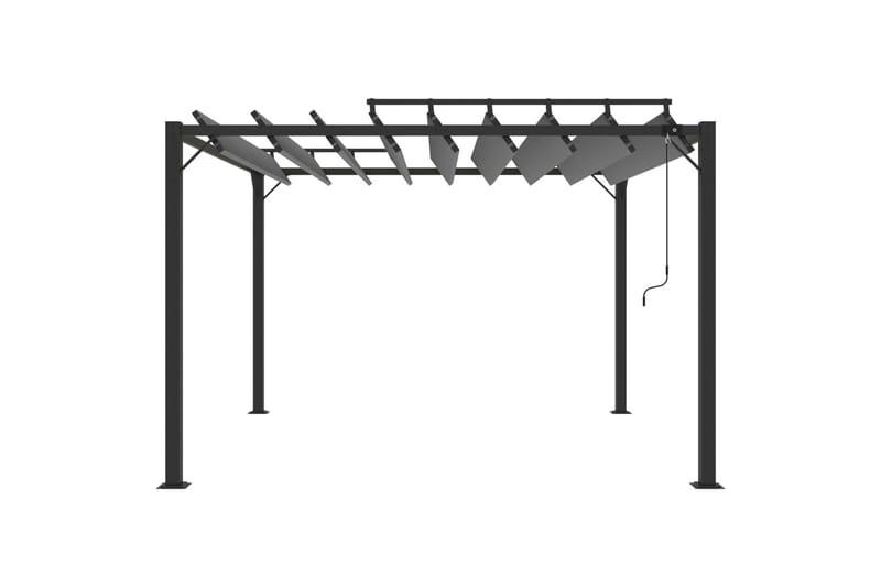 pavillon med lameltag 3x3 m aluminium og stof antracitgrå - Antracit - Havemøbler - Solafskærmning - Havepavilloner - Komplet pavillon
