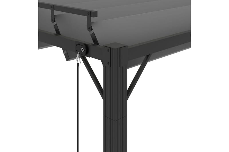 pavillon med lameltag 3x3 m aluminium og stof antracitgrå - Antracit - Havemøbler - Solafskærmning - Havepavilloner - Komplet pavillon