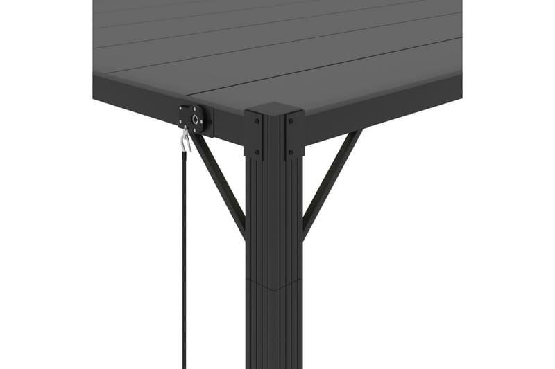 pavillon med lameltag 3x3 m aluminium og stof antracitgrå - Antracit - Havemøbler - Solafskærmning - Havepavilloner - Komplet pavillon