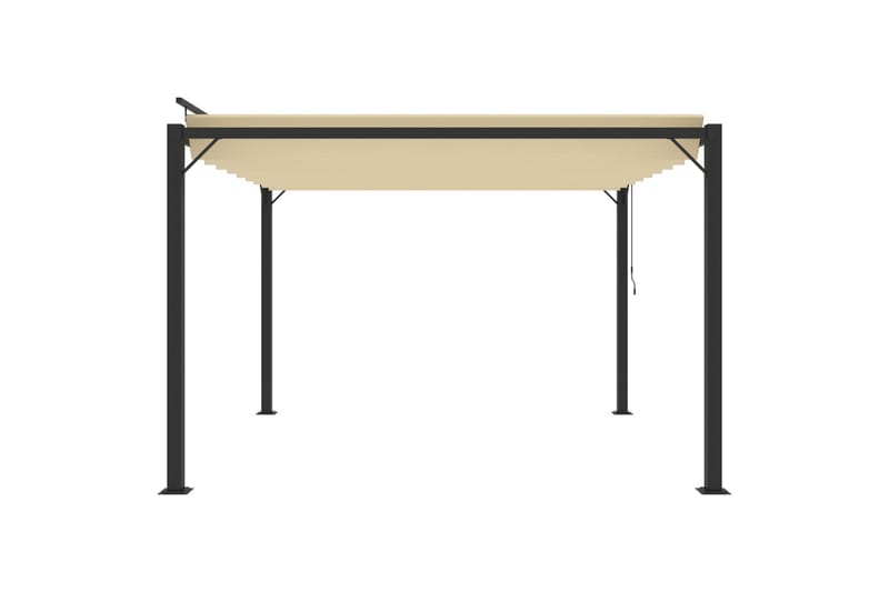 pavillon med lameltag 3x3 m aluminium og stof cremefarvet - Creme - Havemøbler - Solafskærmning - Havepavilloner - Komplet pavillon