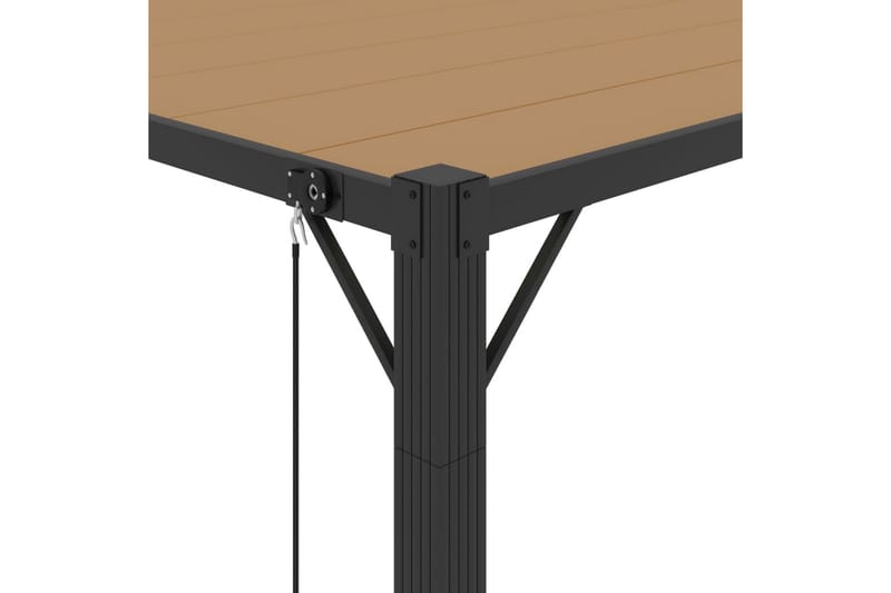 pavillon med lameltag 3x3 m aluminium og stof gråbrun - Gråbrun - Havemøbler - Solafskærmning - Havepavilloner - Komplet pavillon