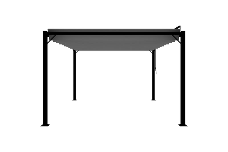 pavillon med lameltag 3x4 m aluminium og stof antracitgrå - Antracit - Havemøbler - Solafskærmning - Havepavilloner - Komplet pavillon