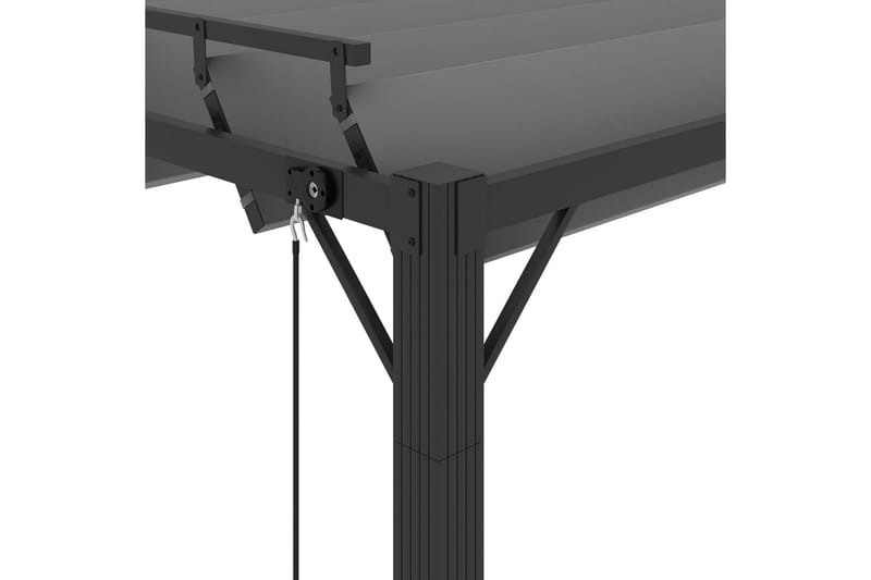 pavillon med lameltag 3x4 m aluminium og stof antracitgrå - Antracit - Havemøbler - Solafskærmning - Havepavilloner - Komplet pavillon