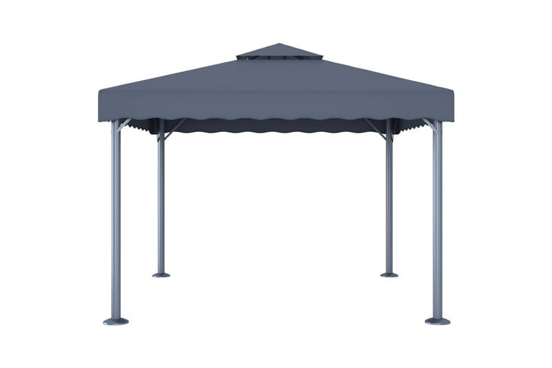 pavillon med lyskæder 300x300 cm aluminium antracitgrå - Antracit - Havemøbler - Solafskærmning - Havepavilloner - Komplet pavillon