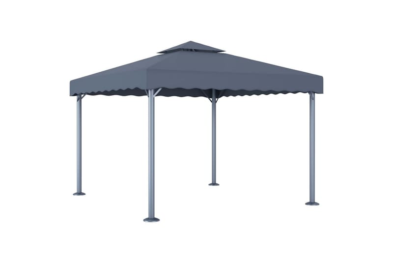 pavillon med lyskæder 300x300 cm aluminium antracitgrå - Antracit - Havemøbler - Solafskærmning - Havepavilloner - Komplet pavillon