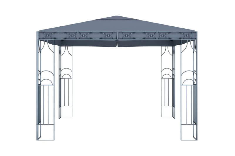 pavillon med lyskæder 300x300 cm antracitgrå - Antracit - Komplet pavillon