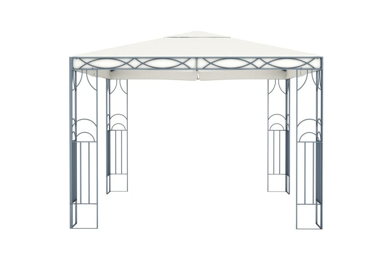 pavillon med lyskæder 300x300 cm cremefarvet - Creme - Havemøbler - Solafskærmning - Havepavilloner - Komplet pavillon