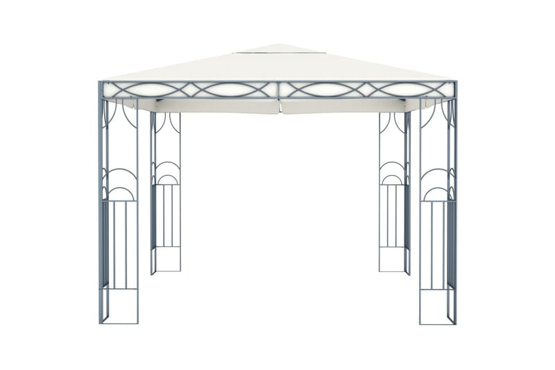 pavillon med lyskæder 300x300 cm cremefarvet - Creme - Komplet pavillon