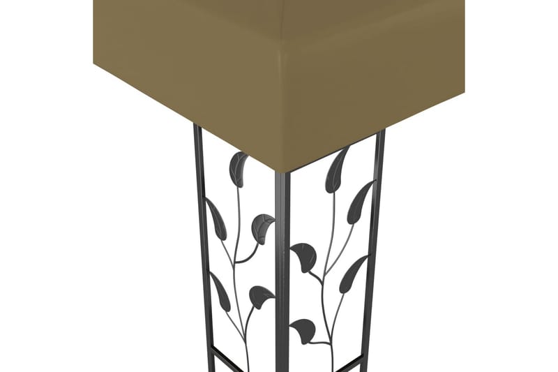 pavillon med lyskæder 3x3 m 180 g/m² gråbrun - Gråbrun - Havemøbler - Solafskærmning - Havepavilloner - Komplet pavillon